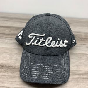 Titleist Pro V1 Footjoy Hat Gray Embroidered Fitted S/M Patch Golf